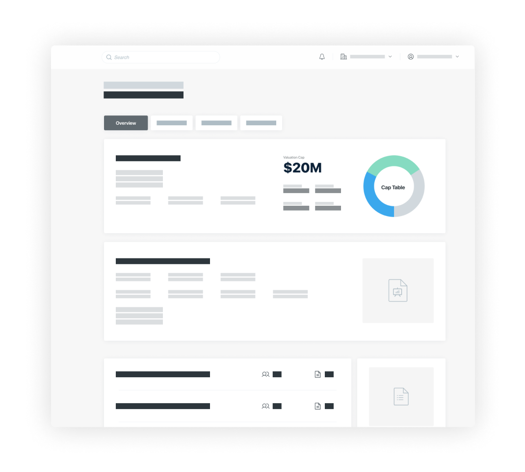 Data Rooms Example UI